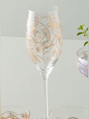 Anthropologie Fiorella 24 K Gold Decorated Flutes